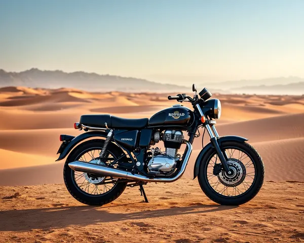 Royal Enfield Motorcycle in Desert Landscape Exploration