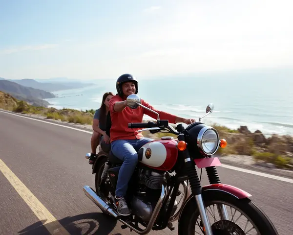 Royal Enfield Motorcycle on Scenic Road Trip Adventure
