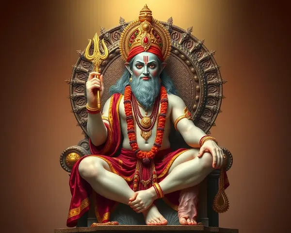 Royal Hanuman on Throne with Crown and Scepter