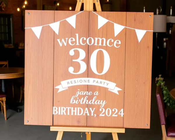 Rustic Country Welcome Board for 30th Birthday Party Celebration