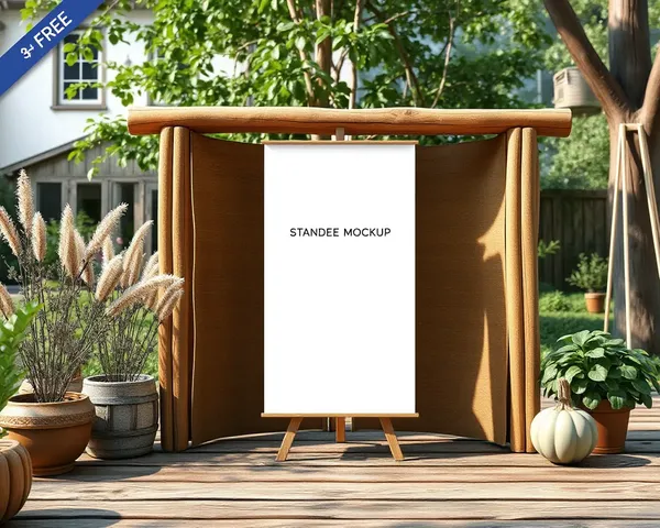 Rustic Outdoor Standee Mockup with Free PSD File Download