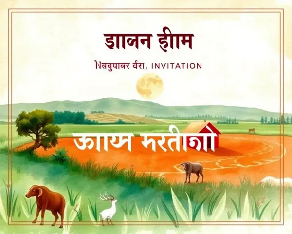 Rustic Seva Nivrutti Invitation Card with Watercolor Landscape