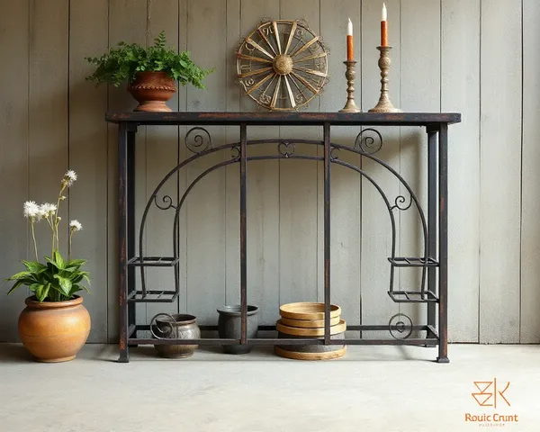 Rustic Steel Almari with Distressed Finish PNG
