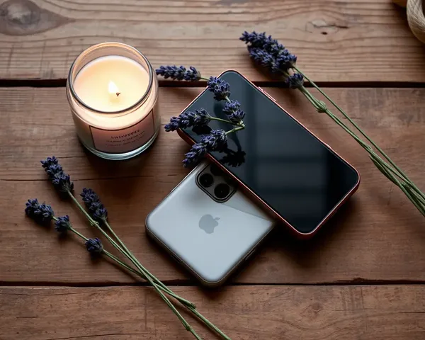 Rustic Still Life with Lavender Scented Candle