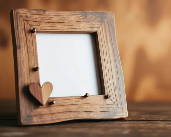 Rustic Wood Frame Holds 1st Anniversary Photo with Charm