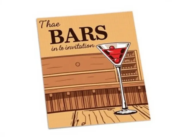 Rustic Wooden Barsa Invitation Card with Vintage Glass