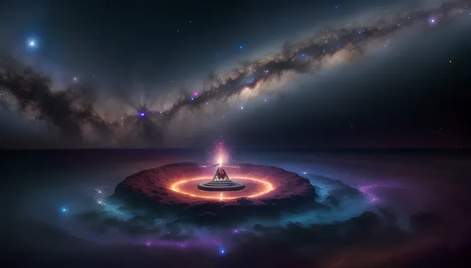 Sada Shiva Floating in Sea of Stars and Galaxies