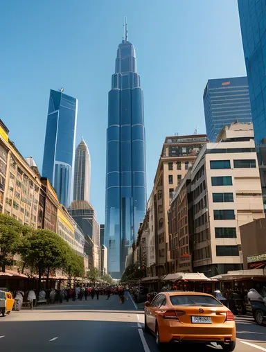 Sadashiva in Futuristic City Skyscrapers and Cars