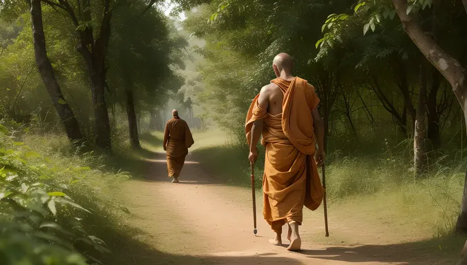 Sadhu Embarks on Spiritual Journey through Lush Forest
