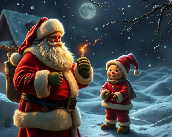 Santa Images Decorate the Christmas Tree