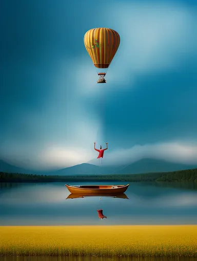 Santoor Player Floats Above Mystical Landscape