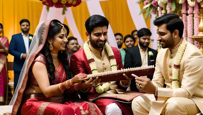 Santoor at Indian Wedding Ceremony with Joyful Atmosphere