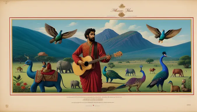 Sarangi Player Surrounded by Mythical Creatures