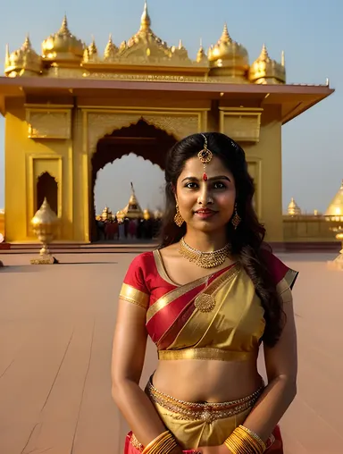 Satyabhama in Front of Golden Palace in Dwaraka
