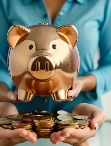 Saving and Financial Literacy Represented by Piggy Bank Images
