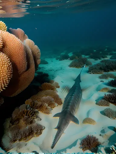 Sawfish Scans Seafloor for Buried Prey with Bioluminescent Spots