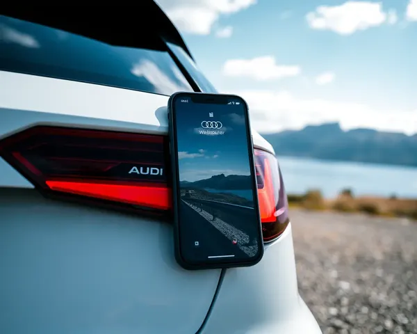 Scenic Landscape Audi Car with iPhone Wallpaper Rear View