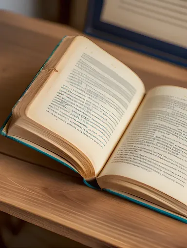 Scholar's Workspace with Granth Book