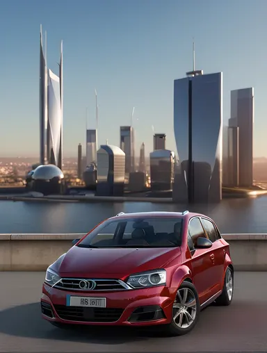 Sci-Fi 3D Car Wallpaper with Futuristic Cityscape Adventure