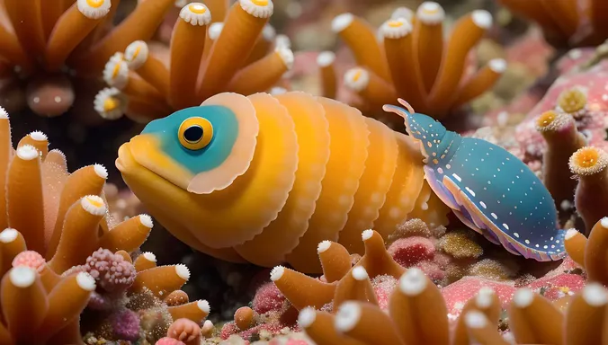 Sea Slug and Anemone: A Colorful Symbiotic Encounter