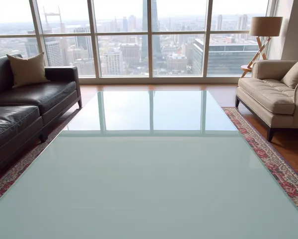Seamless Glass Table Top in Modern Living Room