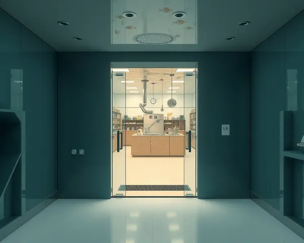 Secret Underwater Lab with Lacquered Glass Door