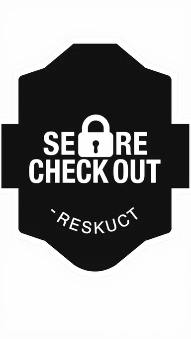 Secure Checkout Badge with Black Background and Lock Icon