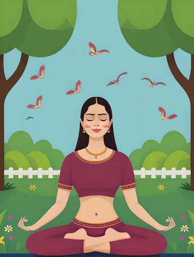 Serene Bhabhi Pic: Peaceful Meditation in the Garden