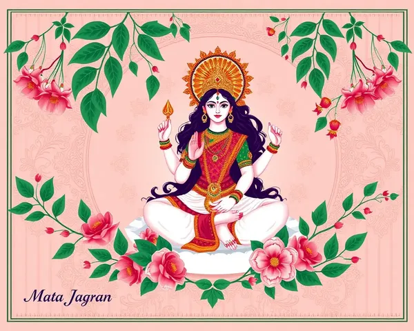 Serene Goddess Durga on Invitation Card with Flowers