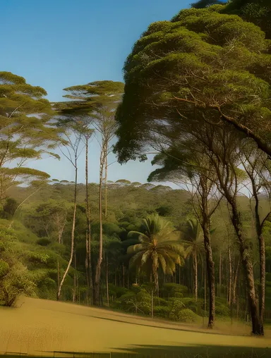 Serene Kambi Forest with Gentle Trees and Warm Sun