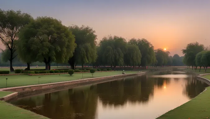 Serene Kamdev Ka Bagh Sunset in Jalandhar Punjab