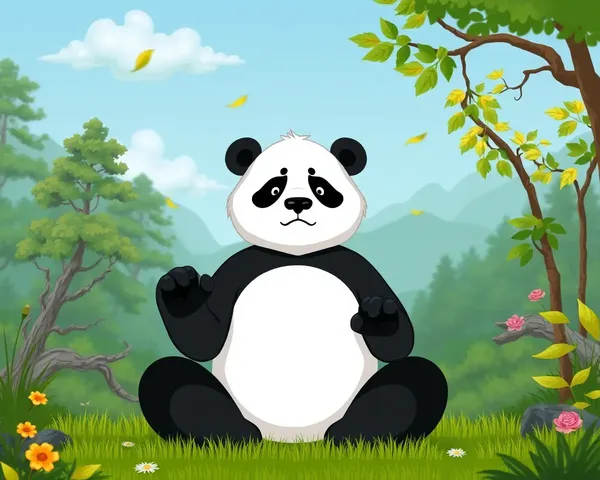 Serene Kung Fu Panda in Forest Meditation