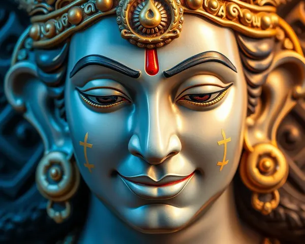 Serene Lord Murugan with Intricate Tamil Script and Symbols