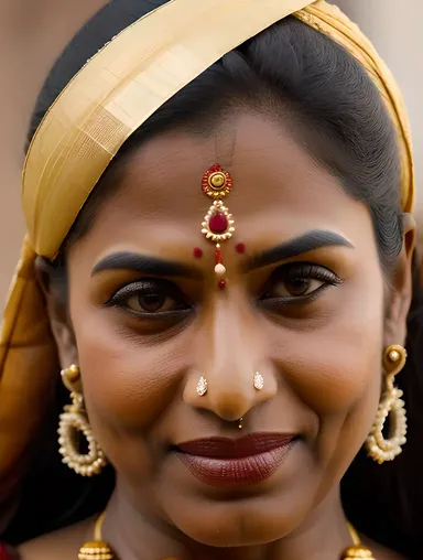 Serene Mohiniyattam Dancer's Face in Traditional Dance Performance