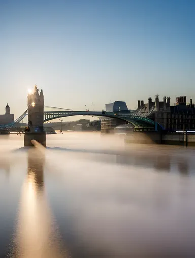 Serene Morning London Bridge with Misty Thames