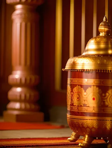 Serene Mridangam Drum in Indian Temple