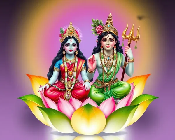 Serene Radha Krishna Lotus Flower Moment