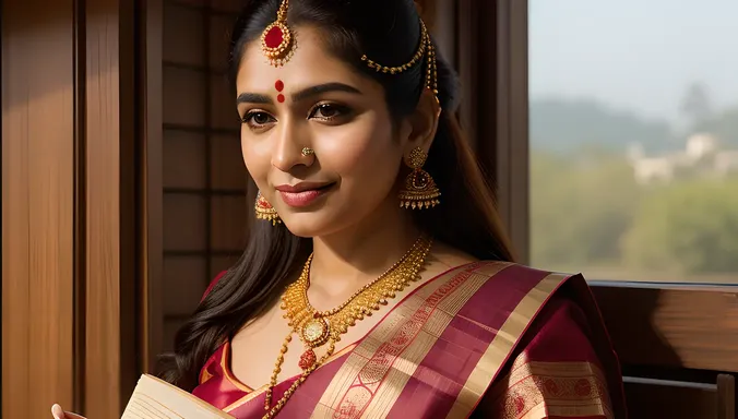 Serene Sadashiva Portrait with Rosary and Book