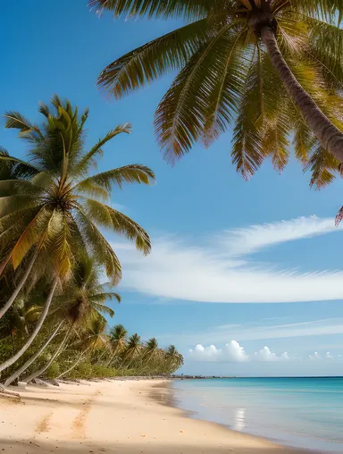 Serene Tropical Island with Karadi Tree Standing Tall