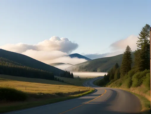 Serene landscape with gentle zzzzz-filled afternoon atmosphere