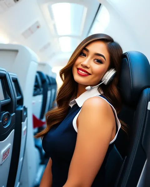 Sexy Flight Attendant's Sultry Service on Board