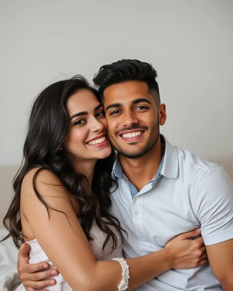 Sexy Happy Couple's Joyful Beach Day