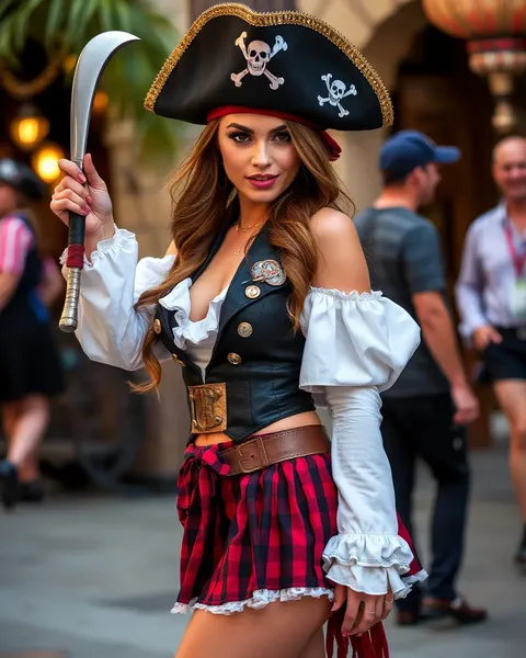 Sexy Pirate Costume for Halloween Party Invitation