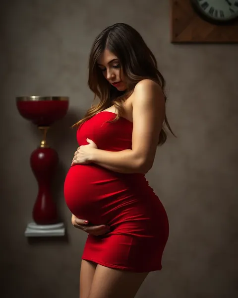 Sexy Red Pregnancy Confirms Unique Beauty