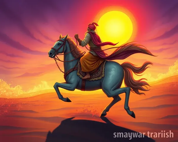 Shaniwar Wale Baba Galloping Towards Sunrise Whimsy
