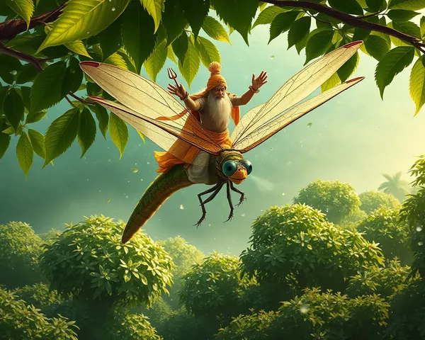 Shaniwar Wale Baba Riding Dragonfly Morning Magic