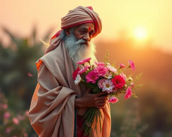 Shaniwar Wale Baba with Morning Flower Bouquet