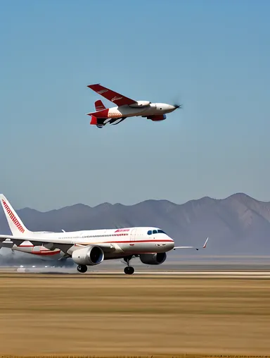 Sharabi Soars Over Open Plain, Mountains in Distance