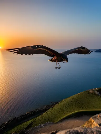Sharabi in Dramatic Pose, Gazing at Sunset