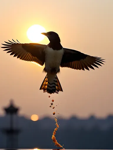 Sharabi in Mid-Air, Diving Down towards Prey